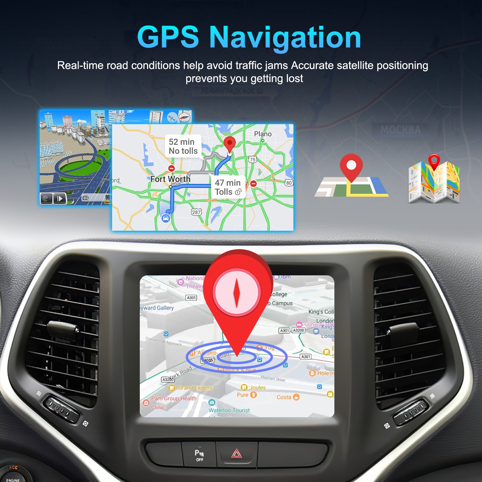 Podofo 8.4'' 8-Core Android Car Radio Stereo For Jeep Cherokee/Grand Commander 2017-2020 Carplay WIFI 4G GPS BT FM AM DSP IPS