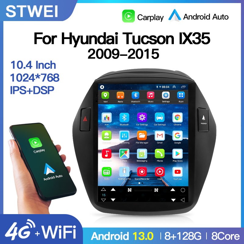 Android Car Radio Multimedia Player For Hyundai Tucson 2 LM IX35 2009-2015 For Tesla Style Screen 4G Carplay Navigation Auto GPS