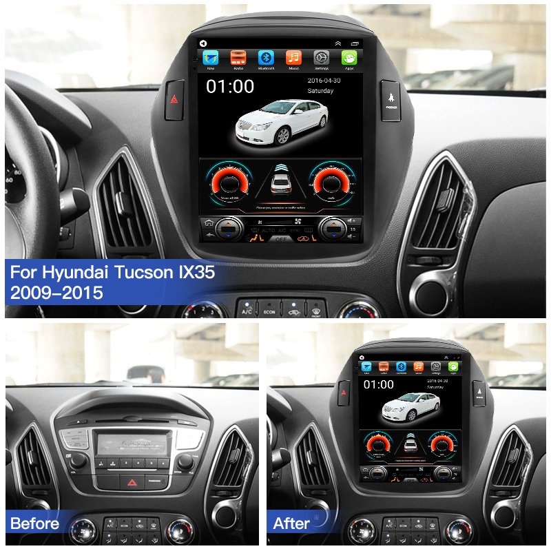 Android Car Radio Multimedia Player For Hyundai Tucson 2 LM IX35 2009-2015 For Tesla Style Screen 4G Carplay Navigation Auto GPS