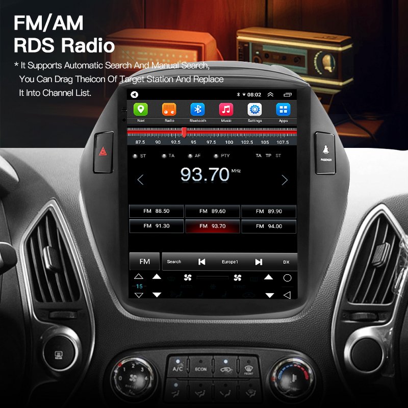 Android Car Radio Multimedia Player For Hyundai Tucson 2 LM IX35 2009-2015 For Tesla Style Screen 4G Carplay Navigation Auto GPS