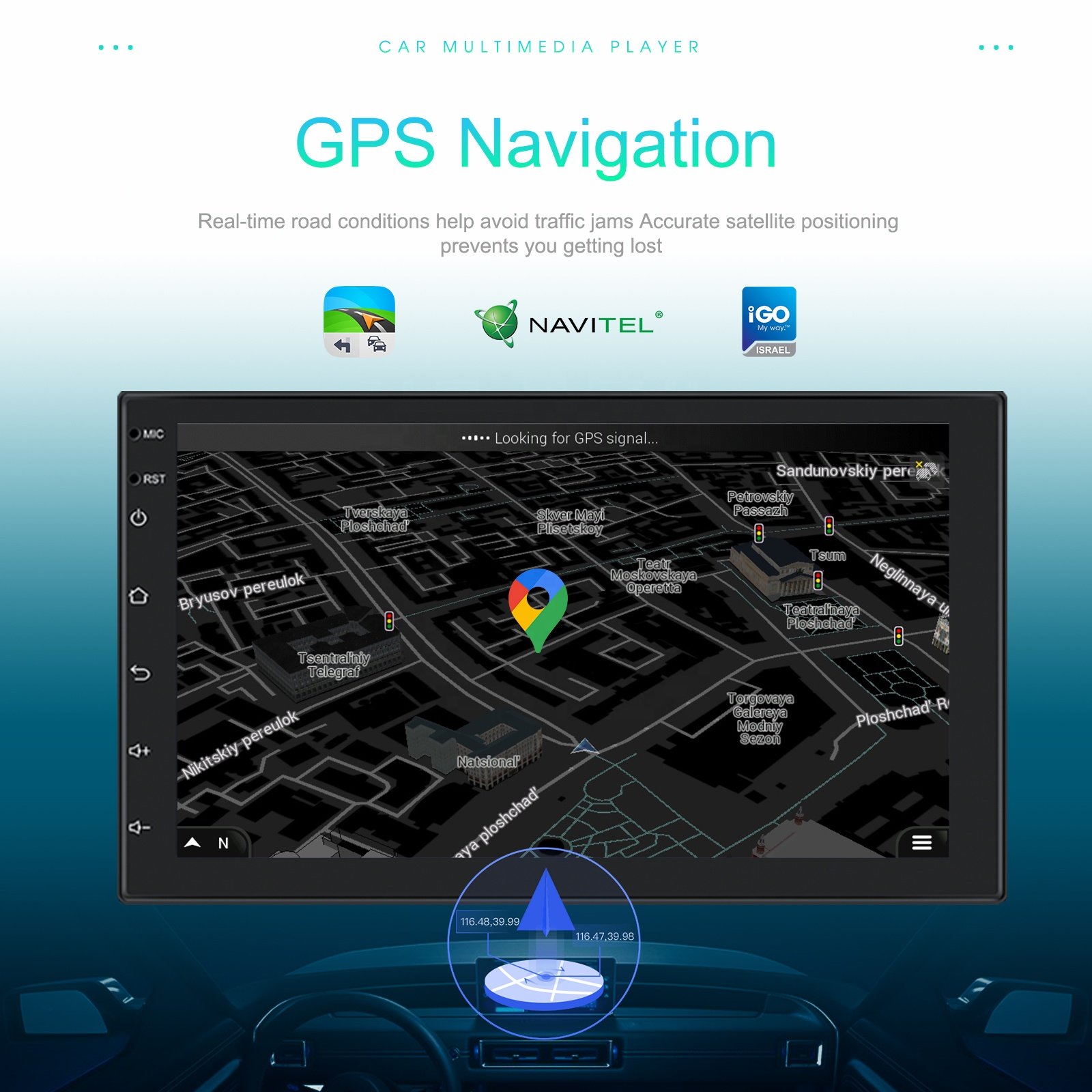 (AU Stock) Podofo 7'' 2+32G Android Car Stereo CarPlay Android Auto Car Radio Video Autoradio GPS WiFi BT FM RDS Hi-Fi Wholesale
