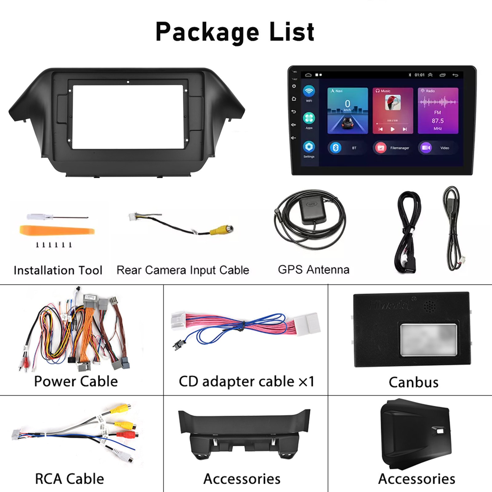 Podofo 10.1 inch Android Car Radio For Honda Odyssey 2009-2014 Car Stereo Autoradio Carplay Android Auto GPS Wifi Hifi FM RDS