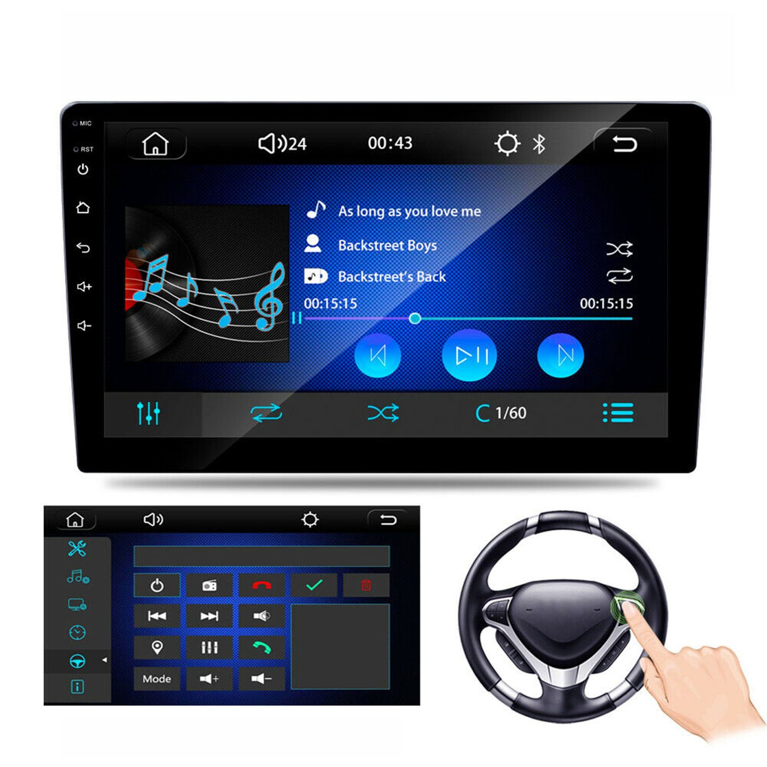 Car Stereo Touch Screen Double 9" Car Radio For Apple/For Android Carplay