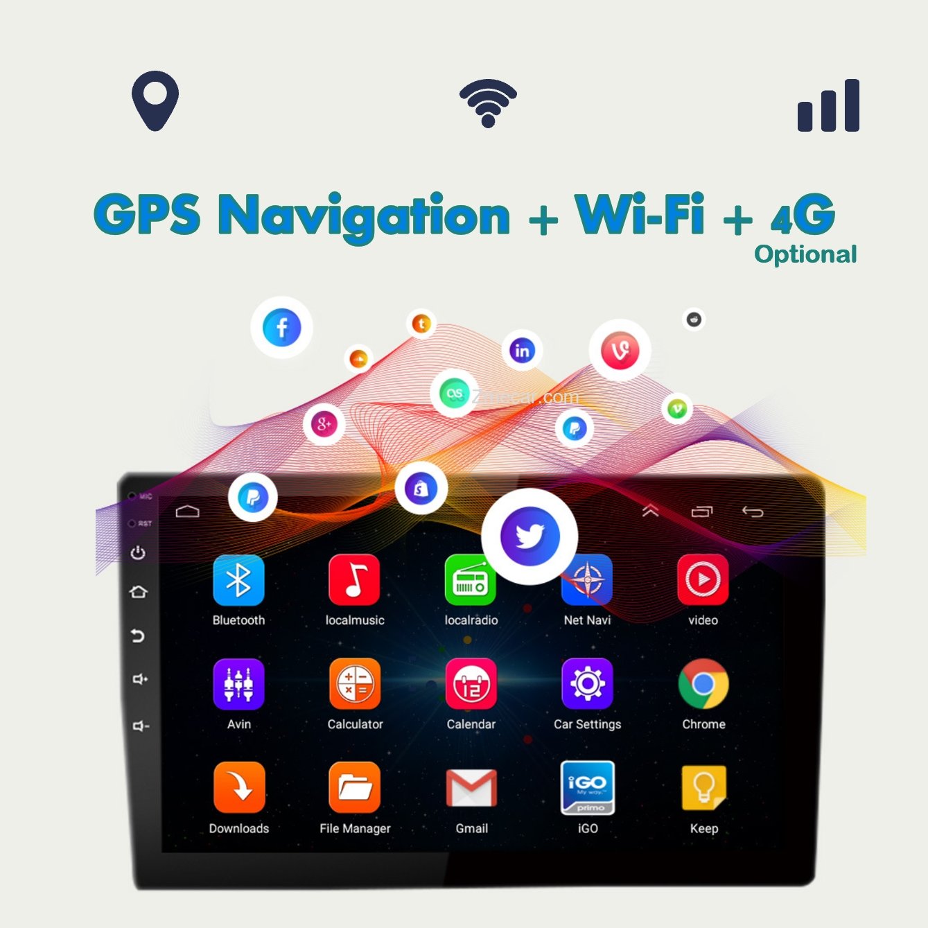 Zmecar TS18 8 Core 2K QLED Touch Screen Car Stereo DSP BT FM GPS Navigation 9/10 Inch 2+32GB/4+64 Car Radio Android Player