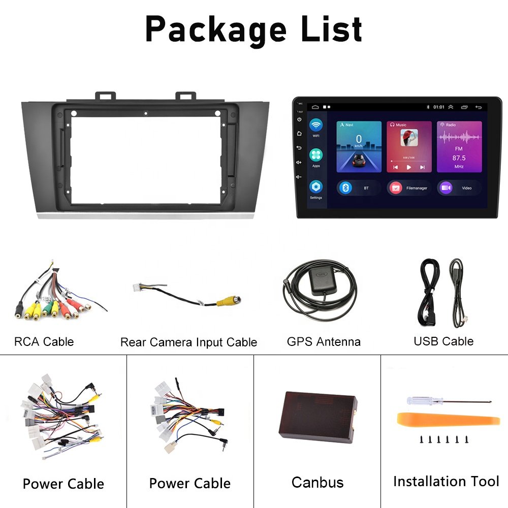 (US Stock) Podofo Car Radio For SUBARU Legacy/Outback 2015-2018 Carplay Android Auto GPS WiFi FM RDS 9" Android 13 Auto Parts