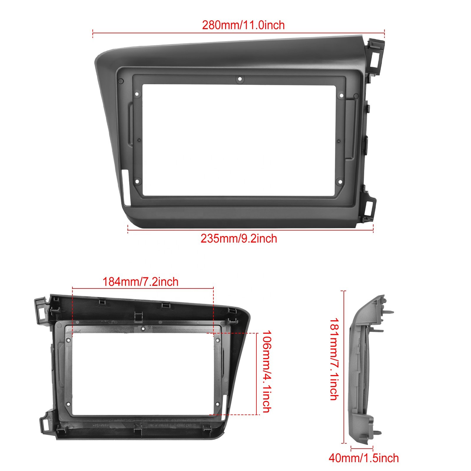 (UK Stock) Podofo Car Radio For Honda Civic 2012 Right-Hand Drive Carplay Android Auto GPS WiFi FM RDS 9" Android 13 Auto Parts