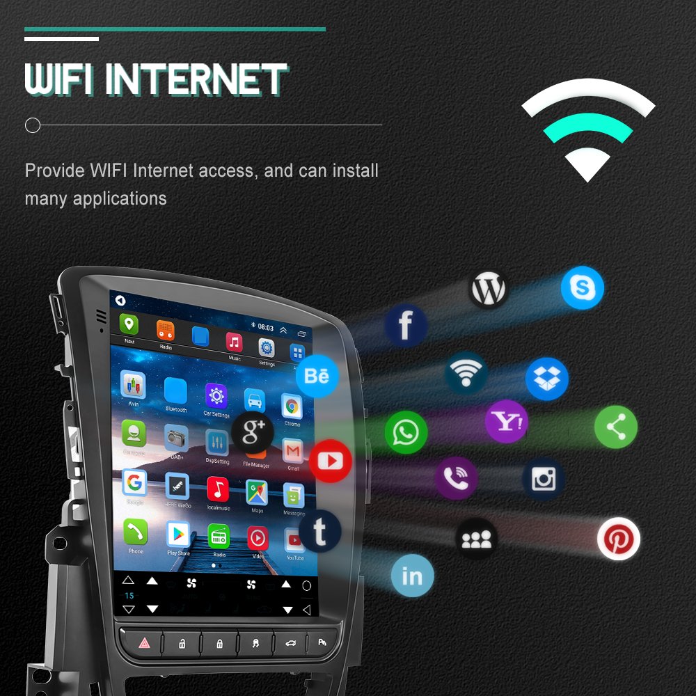 Podofo 2+64 Android Car Radio For Opel Astra J/Buick EXCELLE Verano 2010-2014 9.7" Vertical Screen Car Stereo GPS WIFI RDS FM BT