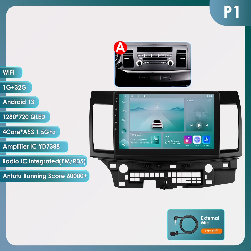 Car dvd player with Android Auto radio WIFI BT AM FM Head Unit for 07-12 Mitsubishi Lanser Bluetooth WIFI car guide Aviation