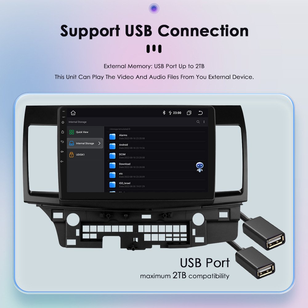 Car dvd player with Android Auto radio WIFI BT AM FM Head Unit for 07-12 Mitsubishi Lanser Bluetooth WIFI car guide Aviation