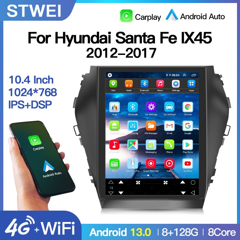Android Screen DSP Car Radio For Hyundai IX45 Santa Fe 2012-2017 Multimedia Player Navigation GPS Carplay Head Unit Auto Stereo