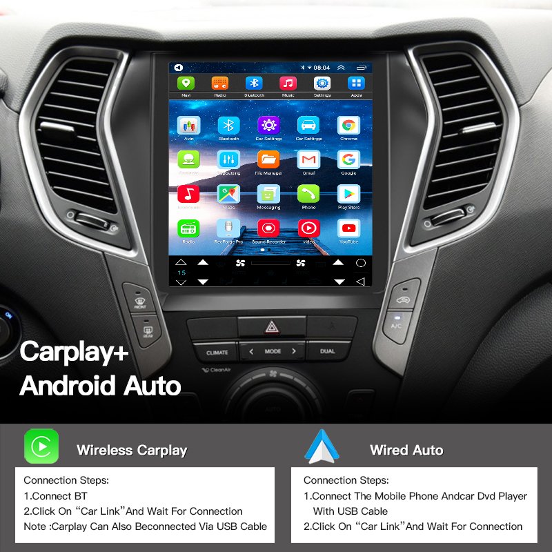 Android Screen DSP Car Radio For Hyundai IX45 Santa Fe 2012-2017 Multimedia Player Navigation GPS Carplay Head Unit Auto Stereo