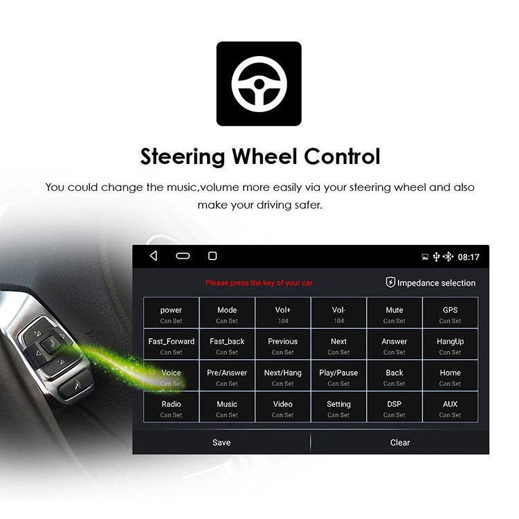 9 Inch 4 Core WIFI Android Touch Screen Bluetooth FM Stereo Player Car Multimedia Radio For Ford Escape Kuga 2 C-Max 2013~2017
