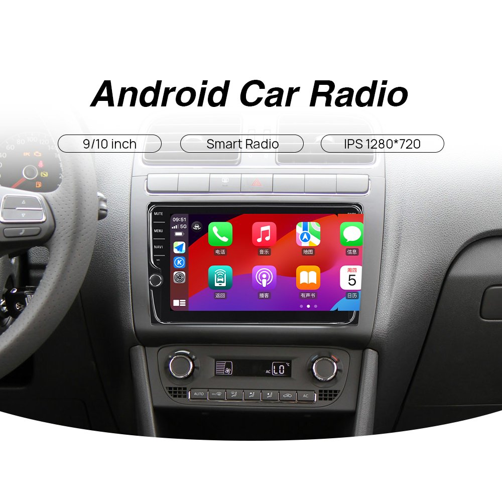 9Inch Universal Android12 Car DVD Player 8Core Multimedia GPS Button Knob Car Radio Carplay Stereo Touch Screen Monitor