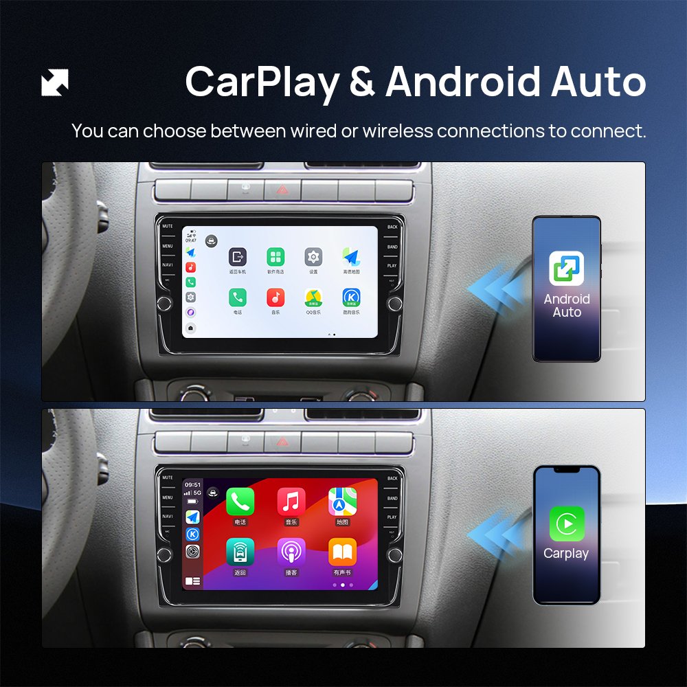 9Inch Universal Android12 Car DVD Player 8Core Multimedia GPS Button Knob Car Radio Carplay Stereo Touch Screen Monitor