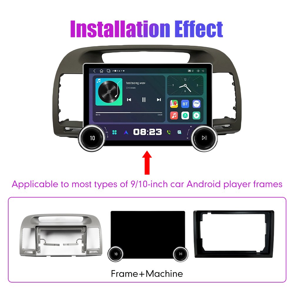 11.8Inch 2Din Android Car Radio For Toyota Camry 2000-2006 Gray 2K QLED Screen Car Stereo Car DVD Player Carplay Android Auto