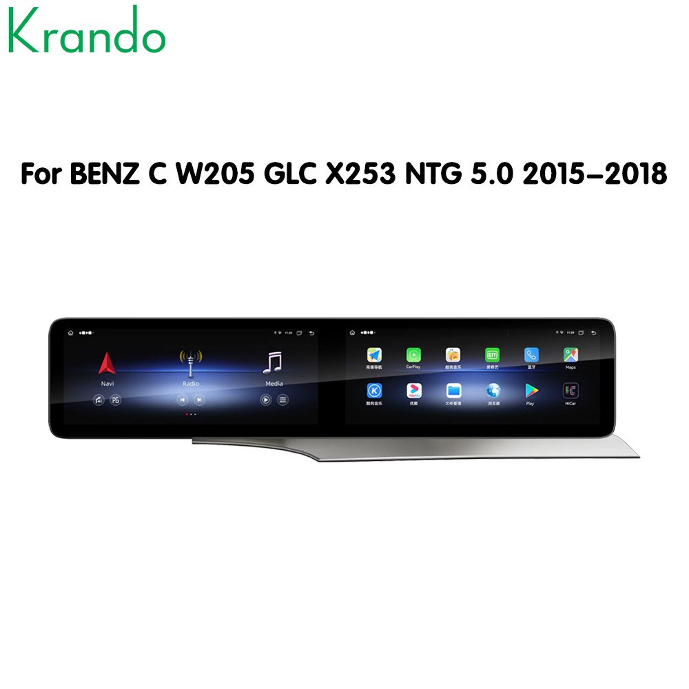 Krando Dual 12.3" Screen audio radio gps navigation system for Benz C W205 GLC X253 NTG 5.0 2015-2018 car dvd player multimedia