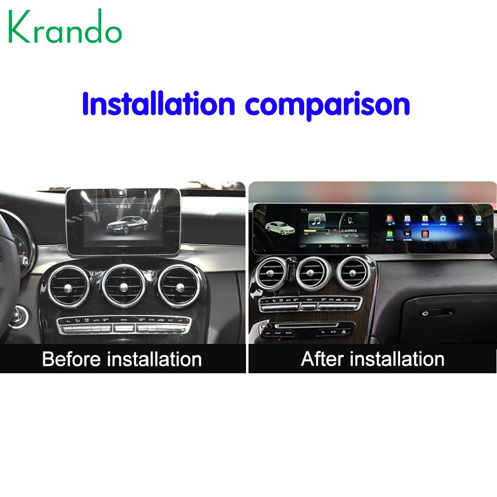 Krando Dual 12.3" Screen audio radio gps navigation system for Benz C W205 GLC X253 NTG 5.0 2015-2018 car dvd player multimedia