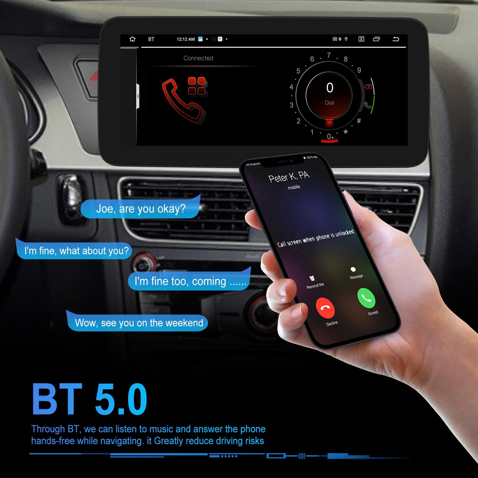 Podofo 12.3" Stereo 8+128GB Car Radio For Audi A4 Series 2009-2016 CarPlay Android Auto 4K Video WiFi 4G GPS 8 Core Dual System