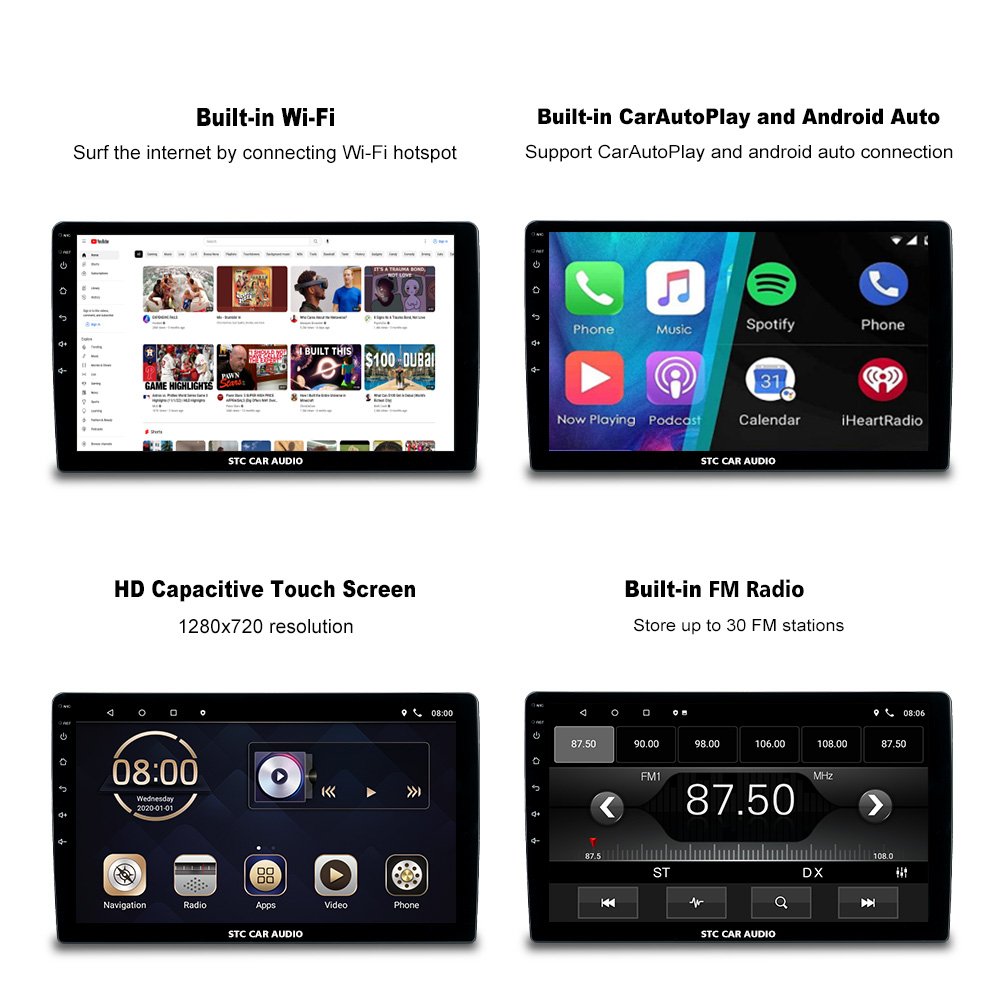 Universal Touch Screen Gps Radio Stereo 10.1 Inch Car Video 1 Din Car Dvd Player With Screen