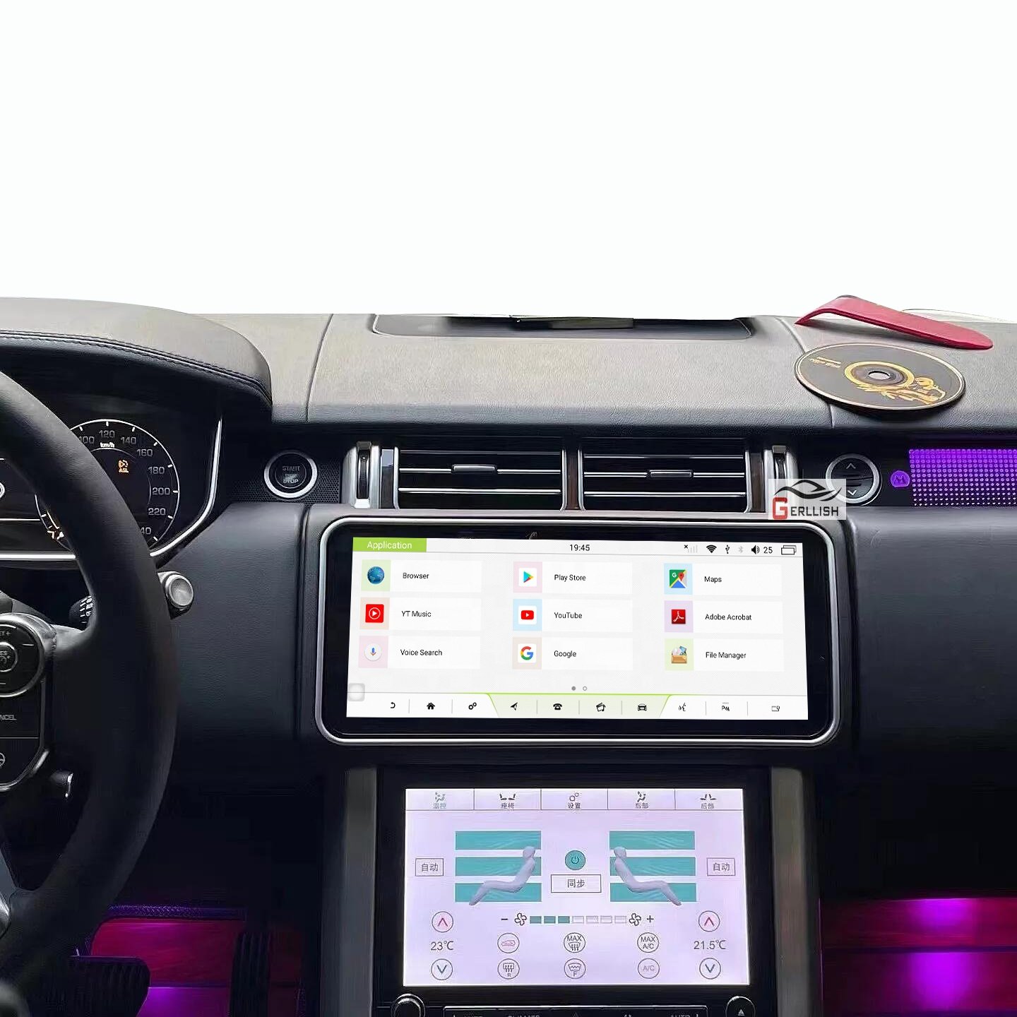 Gerllish Newest 12.3 Inch Car DVD Player For Range Rover Vogue 2013-2017 L405 Upgrade To Big LCD Screen Android Touch Screen