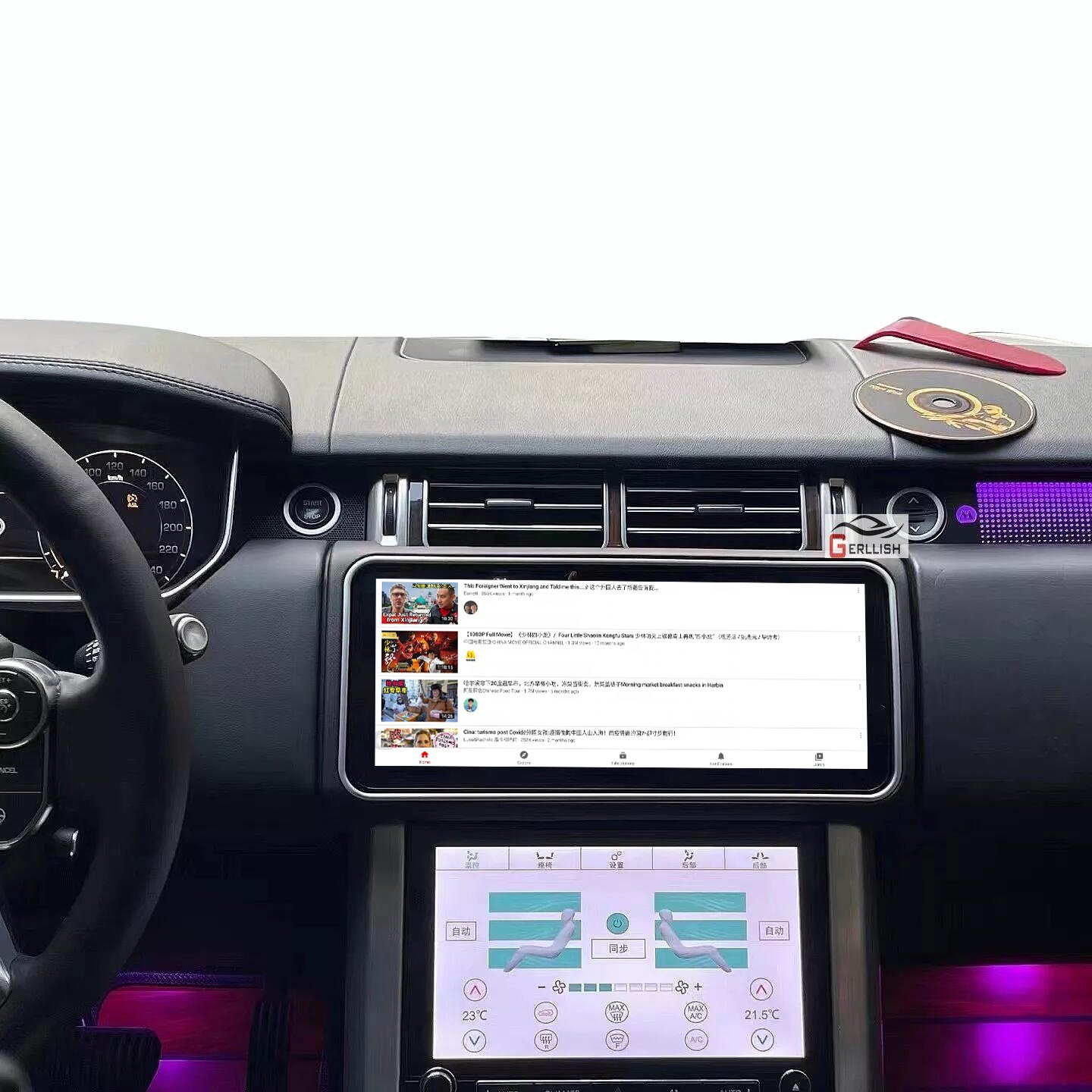 Gerllish Newest 12.3 Inch Car DVD Player For Range Rover Vogue 2013-2017 L405 Upgrade To Big LCD Screen Android Touch Screen