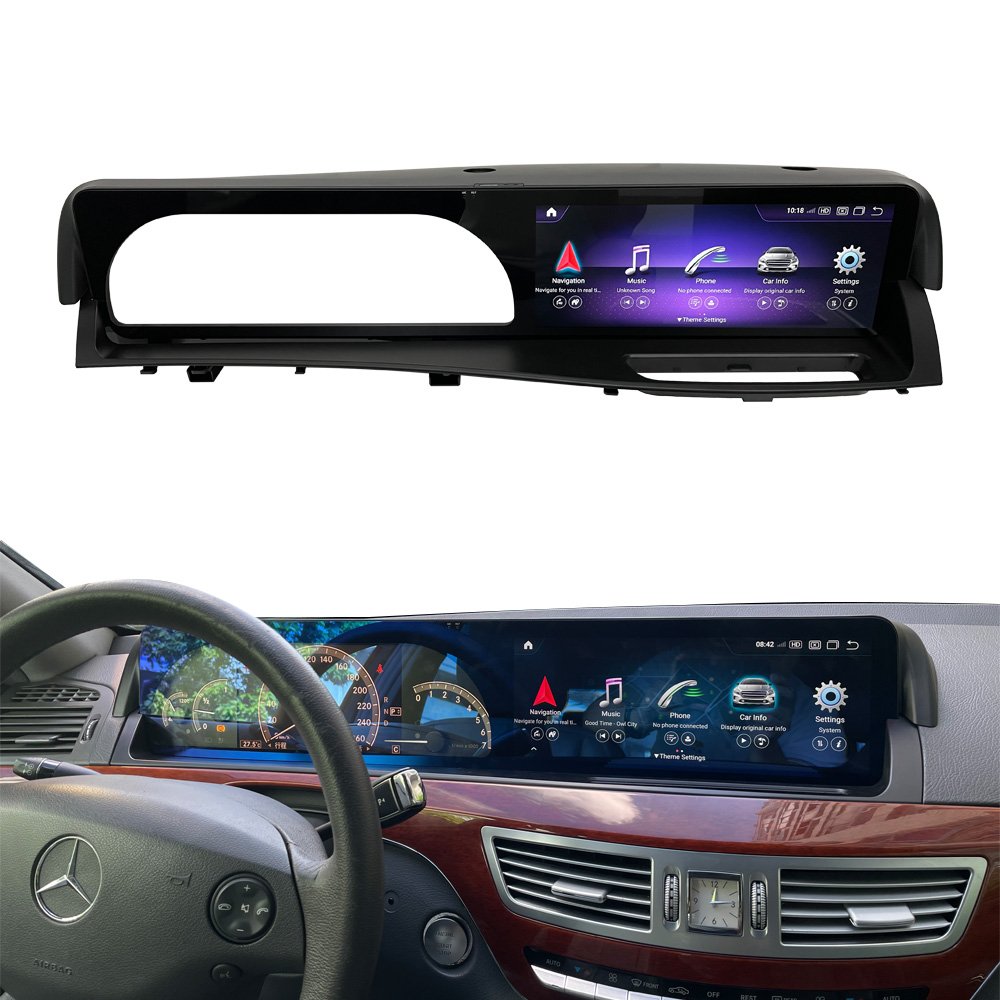 HD 720P 12.3 inch dashboard screen Android 13 autoradio with carplay for Mercedes Benz S class w221 s550 s63 2006-2013