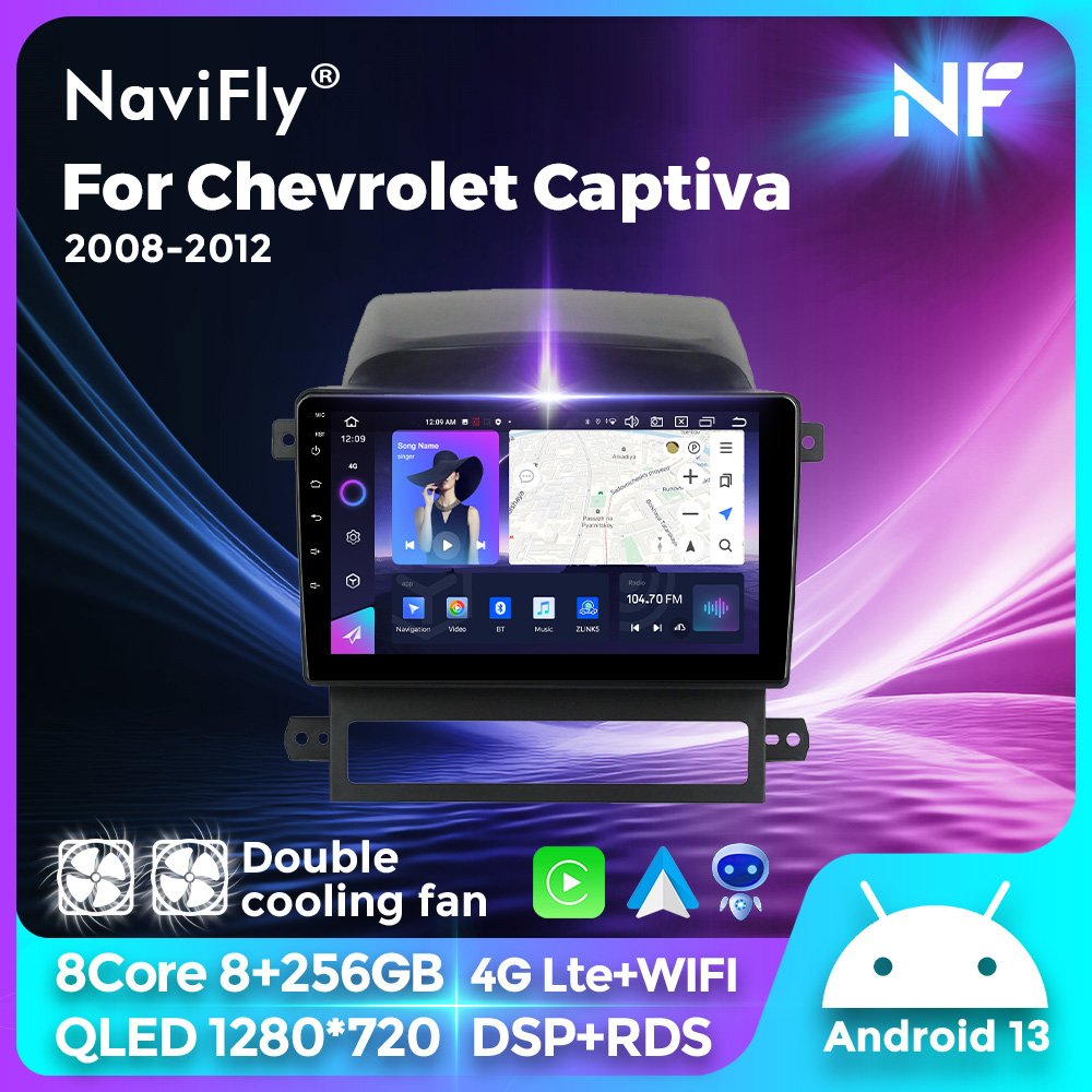 NaviFly NF Newest Android13 QLED 1280*720 car audio system For Chevrolet Captiva 2008-2012-2.2KG with AUTO Stereo