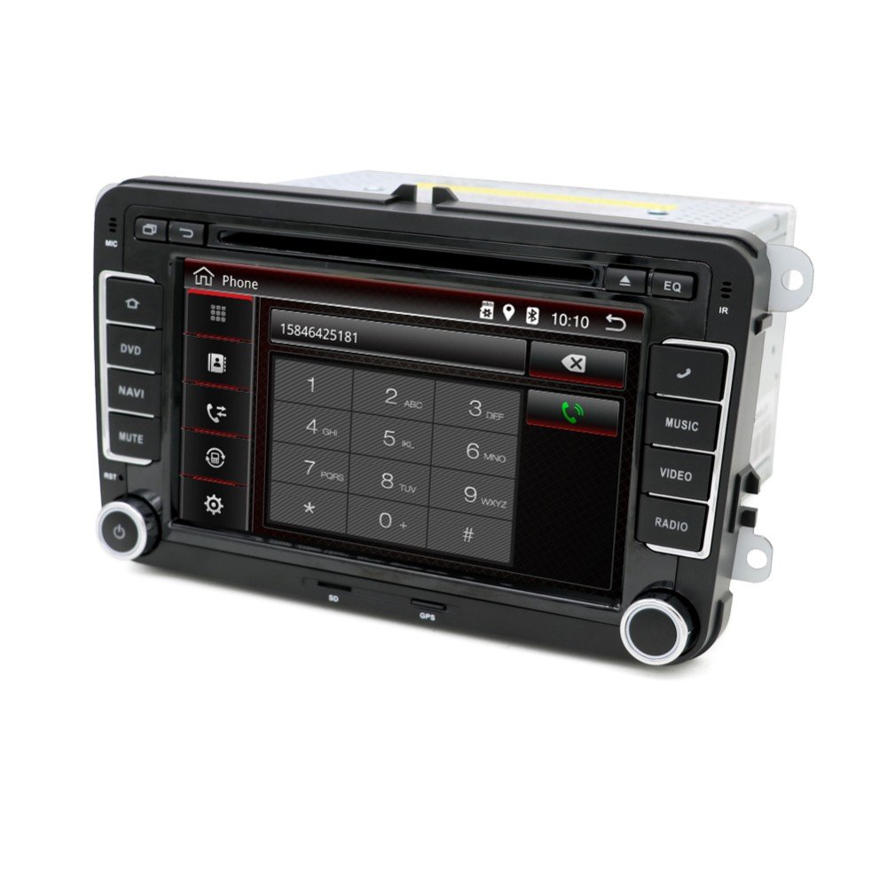7inch Double din android 10.0 golf 5 navigation with wifi 3g BT gps car DVD player