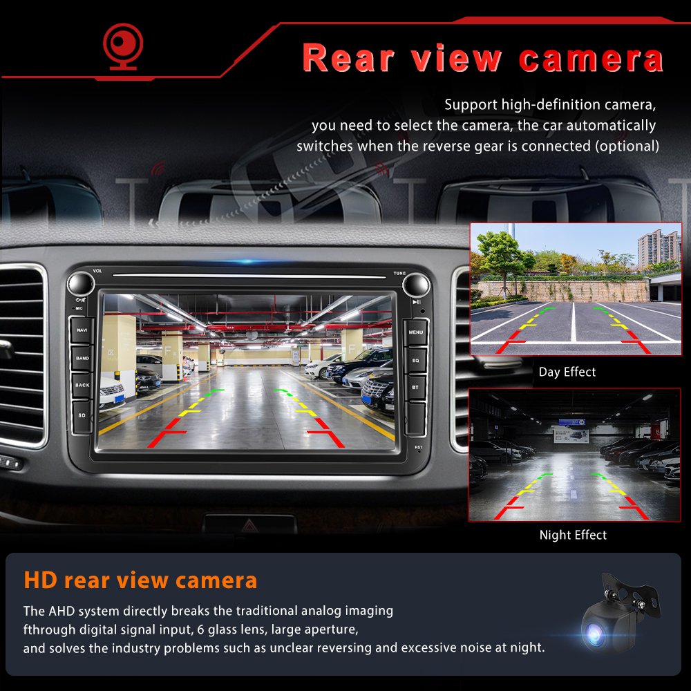 Podofo 2Din 8'' Android Car Radio 8+128G AI Voice GPS Navigation Wifi BT USB FM DSP Car Radio for VW/Polo/Golf/Jetta
