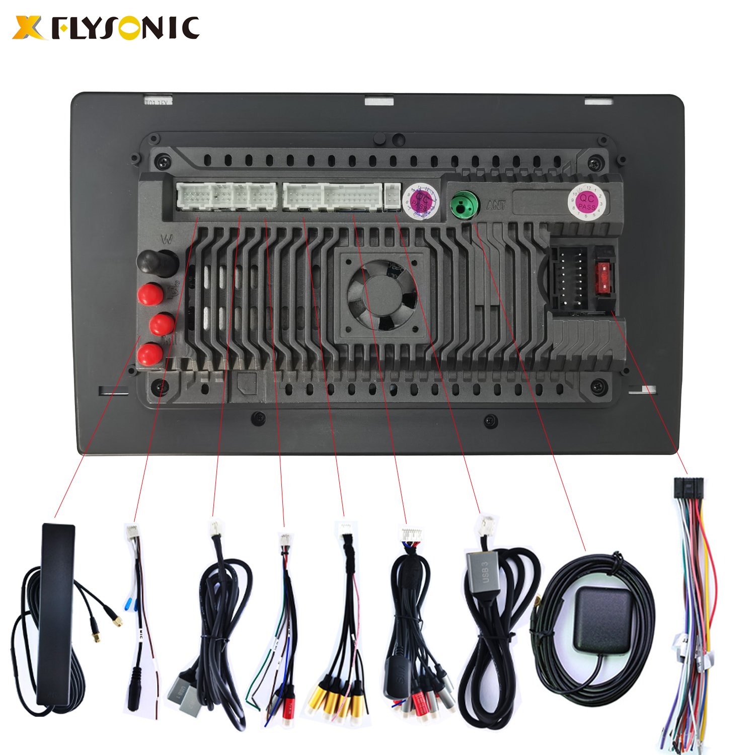 Flysonic 4G All Netcom System 1 Din 2 Din Universal Touch Screen Built-in Gps Navigation Android Car DVD Player For Toyota