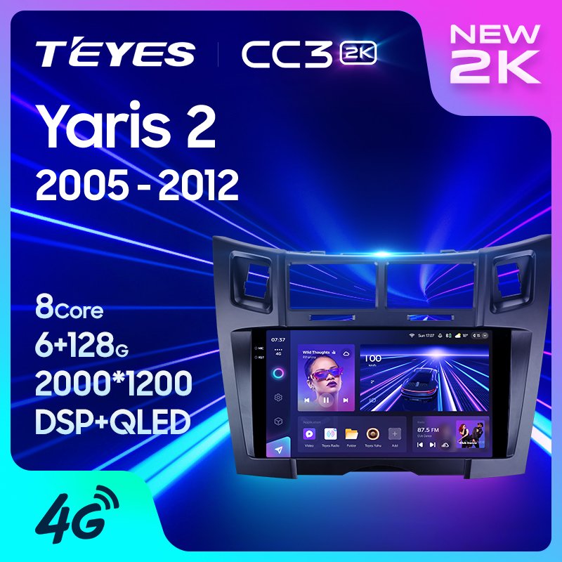 TEYES CC3 2K Car DVD Player For Toyota Yaris 2 2005-2012 9 Inch GPS Android Navigation Car DVD Player