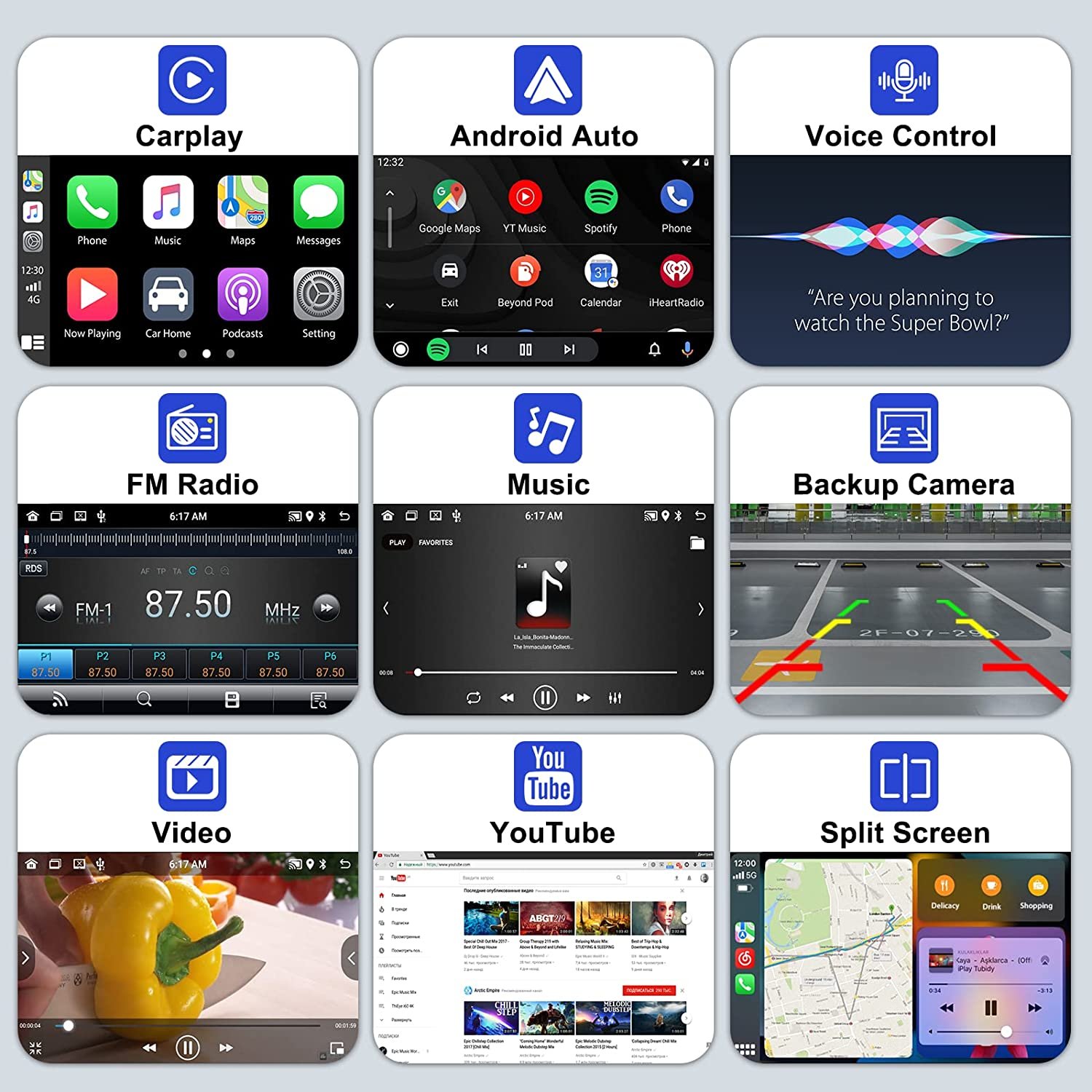 Podofo 7" 2 Din Android Car Radio With Carplay & Android Auto Car Stereo Autoradio GPS Navigation WIFI BT FM RDS OEM Factory