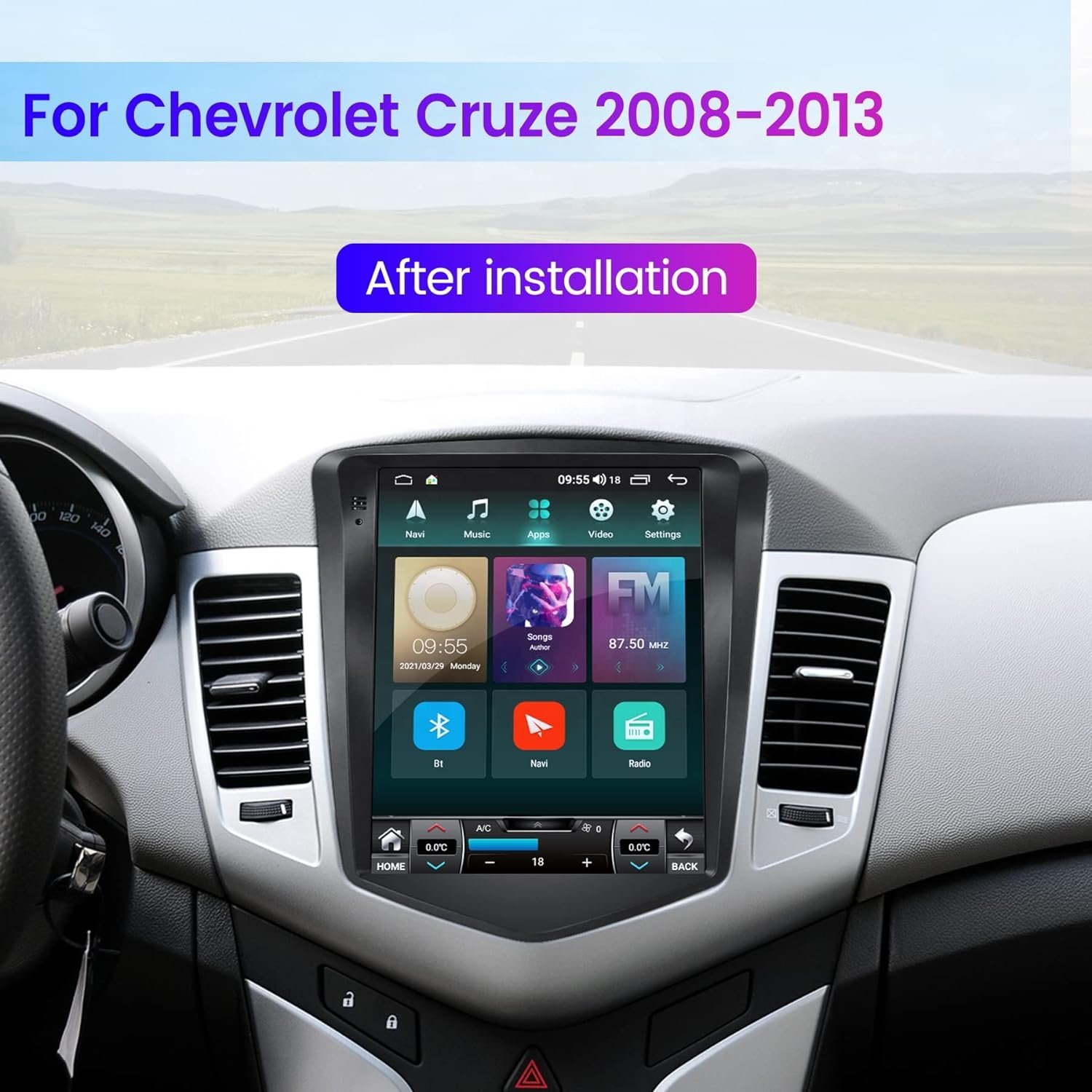 Maisimei 9.7'' Android Touch Screen Car DVD Player For Chevrolet 2008-2013 Cruze 2 Din Car Radio