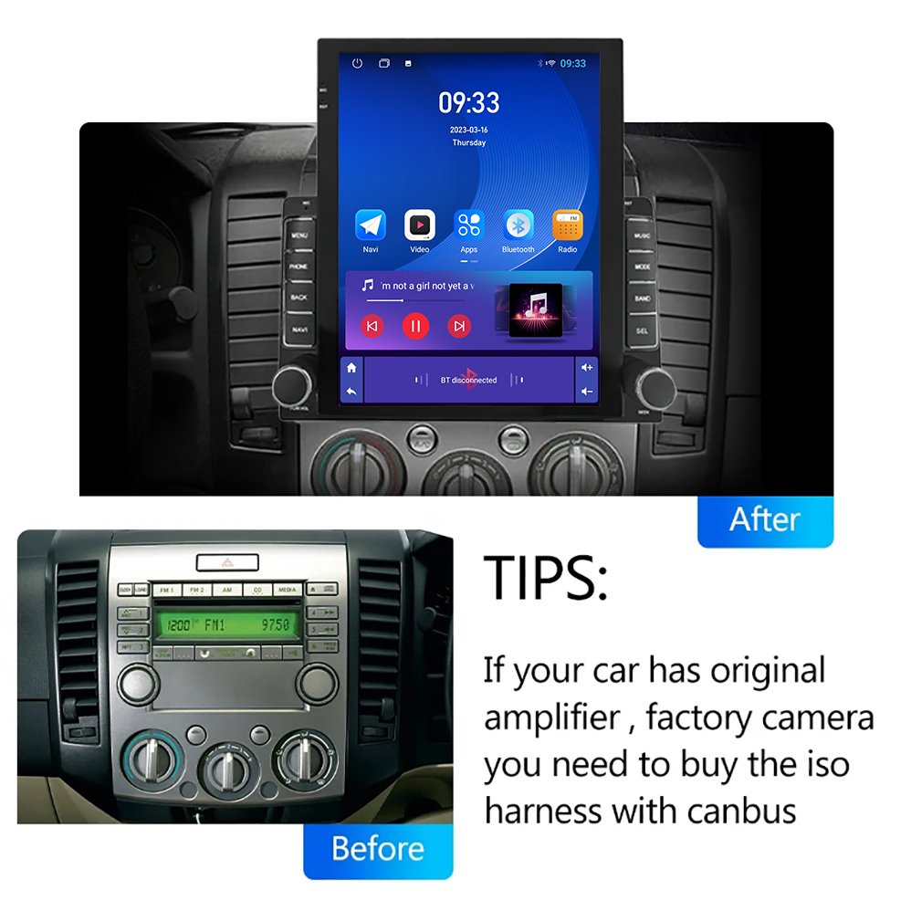 9.7 Inch Android Tesla Vertical Screen Car Radio for Ford Everest Ranger 2006-2011 Mazda BT-50 GPS Navigation Multimedia System