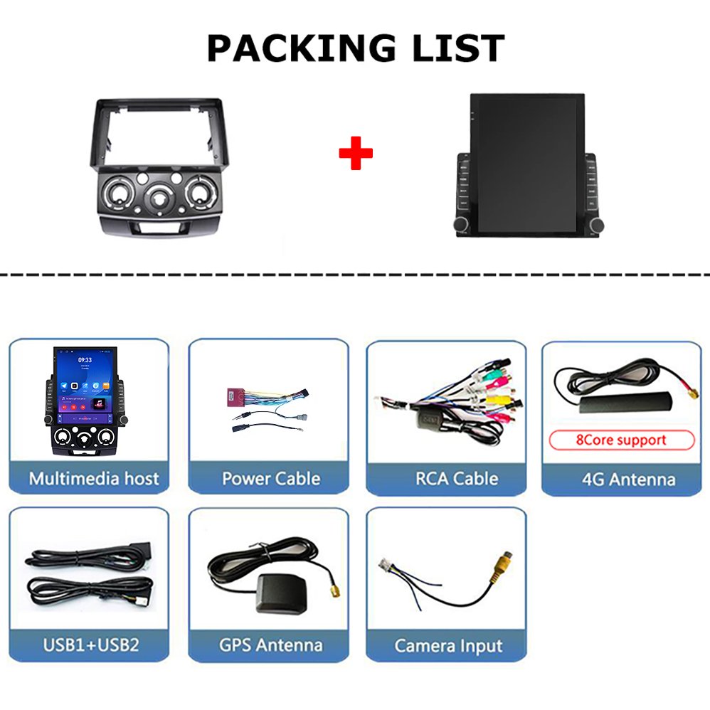 9.7 Inch Android Tesla Vertical Screen Car Radio for Ford Everest Ranger 2006-2011 Mazda BT-50 GPS Navigation Multimedia System