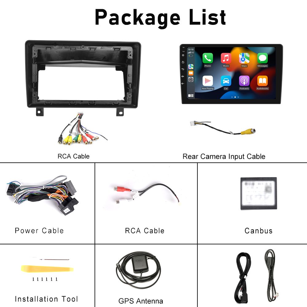 (EU Stock) Podofo 9'' Android Car Radio Double Din Wireless Carplay Android Auto GPS Support AHD Camera For Opel Astra 2004-2010