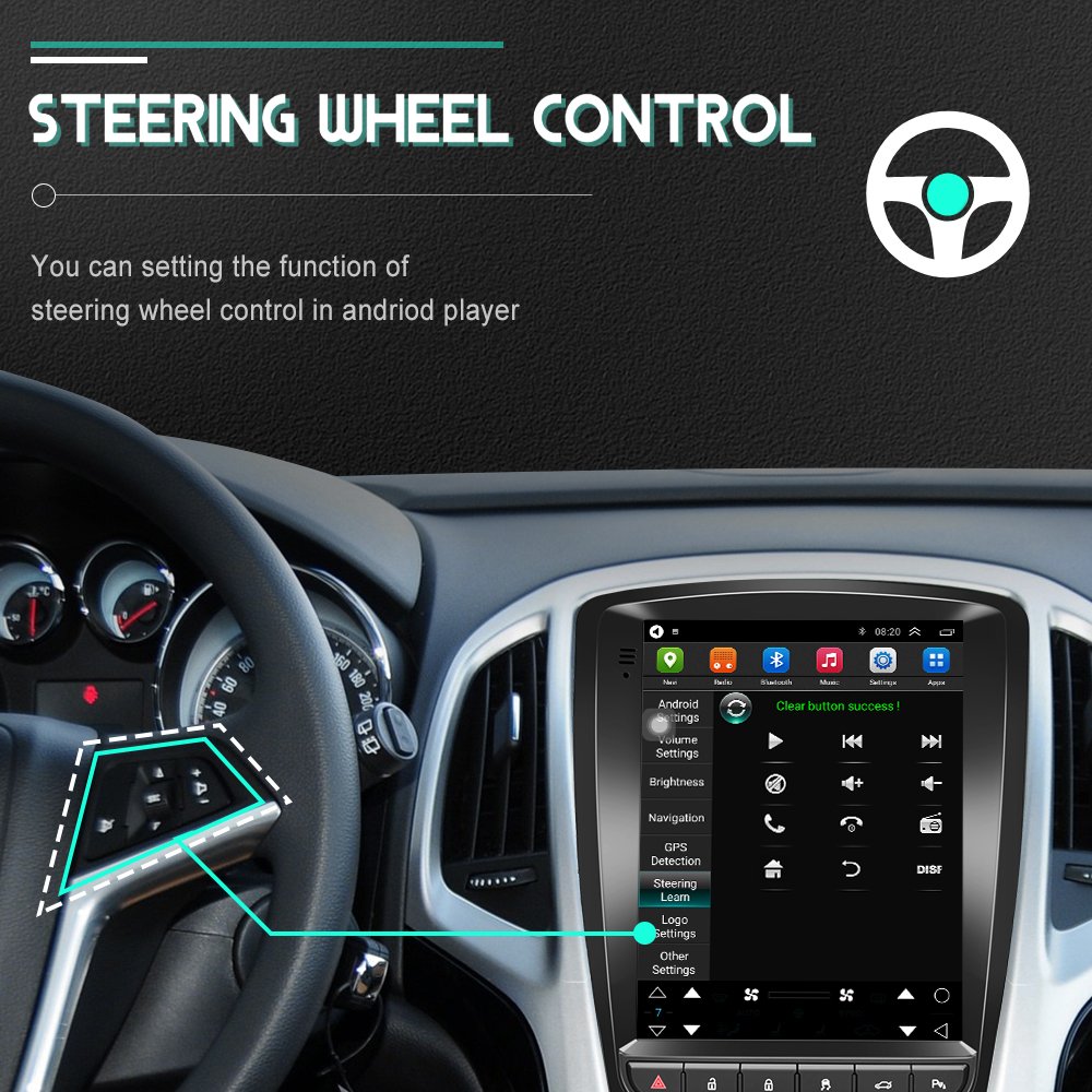 Podofo 9.7" Android Car Radio For Buick Excelle GT/Opel Astra 2006-2014 Car Stereo Carplay Android Auto GPS WIFI RDS FM BT Hifi