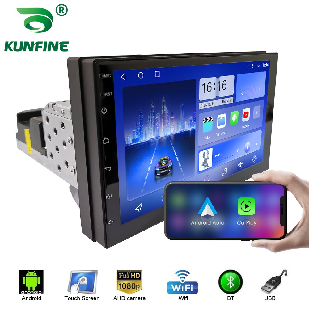 7Inch 1 Din Car Radio Android Car Stereo Car Audio System Auto Radio MP5 Multimedia DVD Player Carplay Android Auto WiFi BT