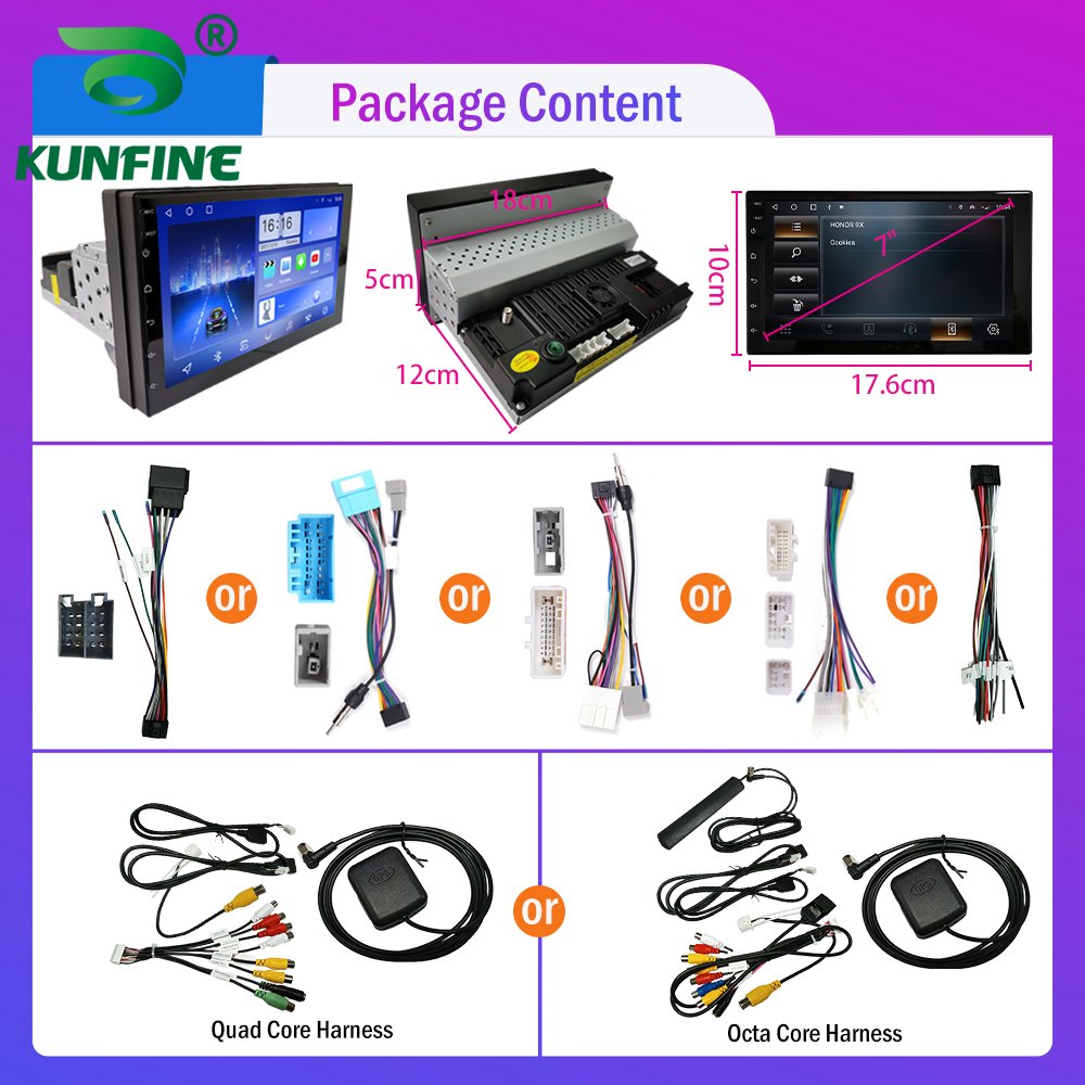 7Inch 1 Din Car Radio Android Car Stereo Car Audio System Auto Radio MP5 Multimedia DVD Player Carplay Android Auto WiFi BT