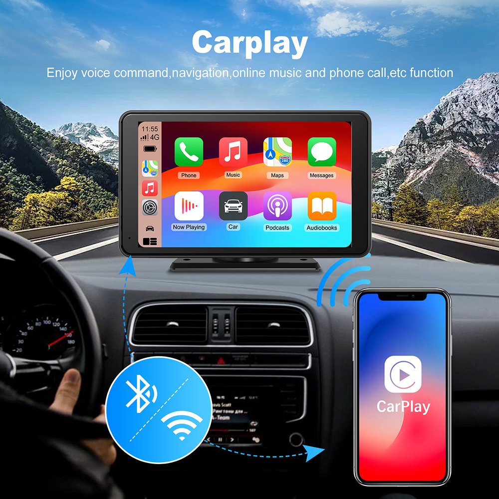 Factory in stock Portable wireless carplay screen 7 Inch multimedia player for apple carplay android auto car dvd player