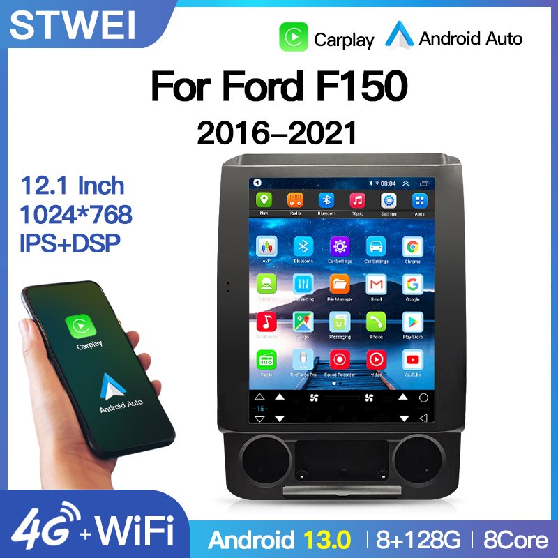12.1 Inch Android13 Car Radio For Ford F150 F-150 2016-2021 Multimedia Player GPS Navigation Head Stereo Video Autoradio Carplay