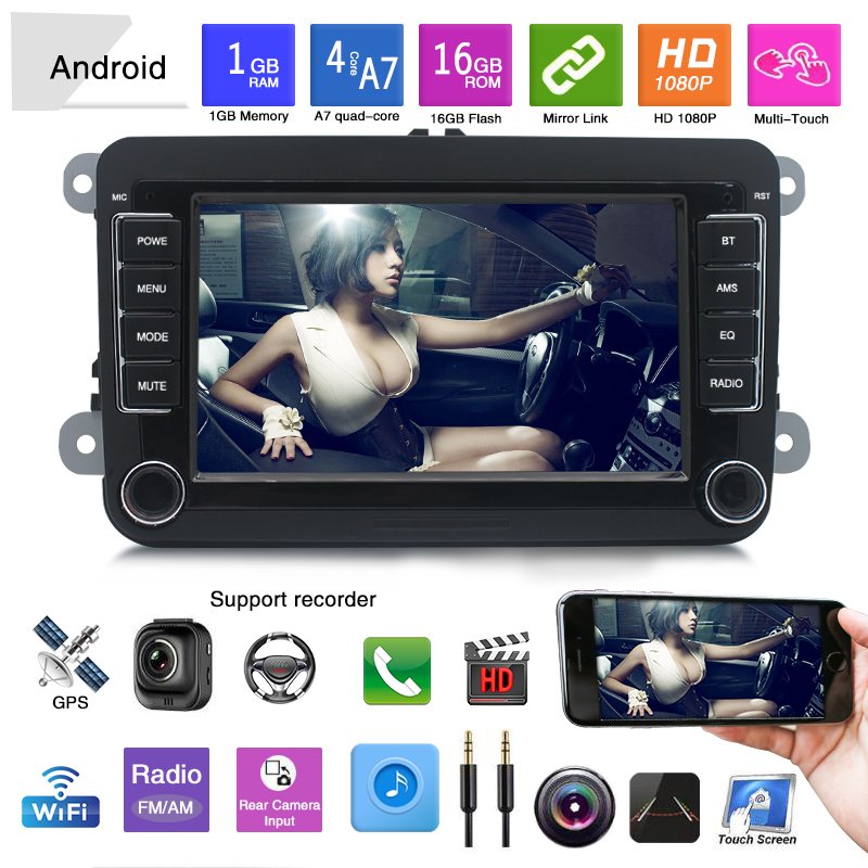 Car radio android 2+32G carplay 7 inch car dvd player for Vw Golf Polo 5 6 Plus Passat B6 Jetta Tiguan Touran Sharan