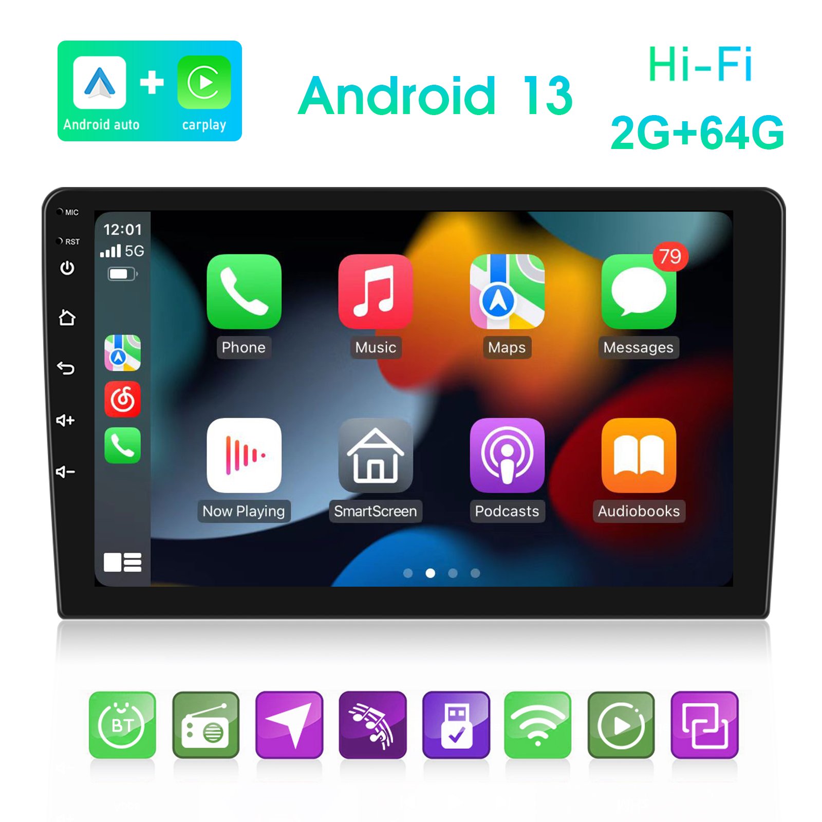 Podofo 9" Android 2+64G Car Stereo For Hyundai Tucson 2015-2017 Car Radio Autoradio Carplay Android Auto GPS Wifi Hifi Audio FM