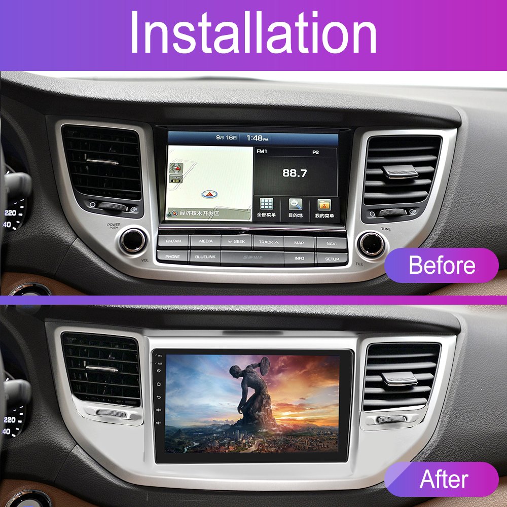 Podofo 9" Android 2+64G Car Stereo For Hyundai Tucson 2015-2017 Car Radio Autoradio Carplay Android Auto GPS Wifi Hifi Audio FM