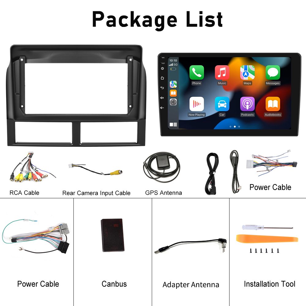 Podofo 9'' Android Car Radio Wireless Carplay Android Auto GPS RDS HIFI Support AHD Cam For Jeep Grand Cherokee 2004-2005