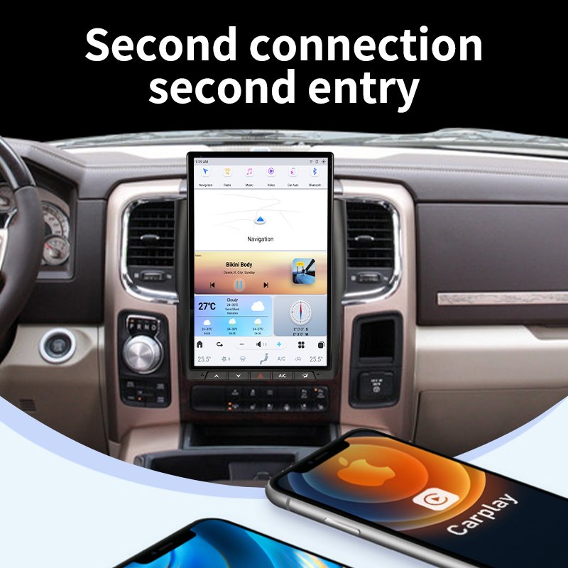 Tesla Style 14.4 Inch Android 4+64G Gps Navigation Stereo Car Video Car Dvd Player For Dodge RAM 2013-2019 vertical screen