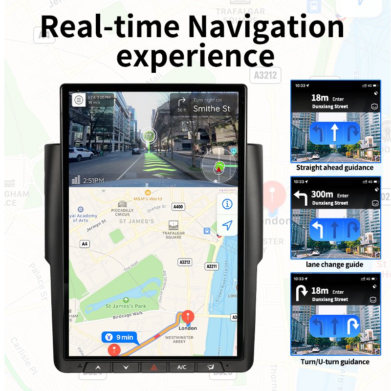 Tesla Style 14.4 Inch Android 4+64G Gps Navigation Stereo Car Video Car Dvd Player For Dodge RAM 2013-2019 vertical screen