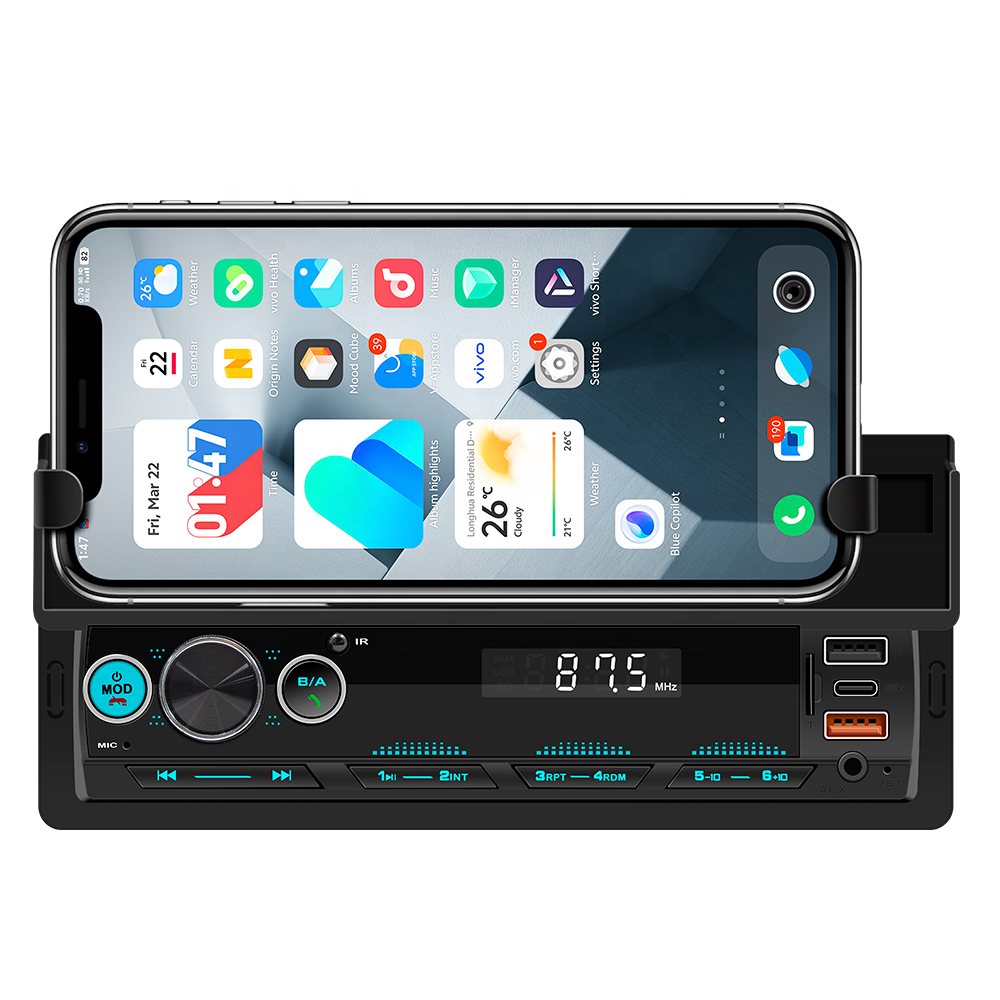 D160 Audio System Single DIN Car Stereo Radio Blue-tooth USB AUX-IN MP3 Player In Dash Car dvd Player With Mobile Phone Stand