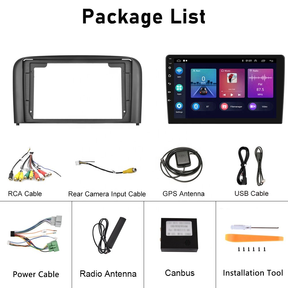 Podofo 9" Car Radio For Volvo S80 2001-2006 CarPlay Android Auto GPS WiFi BT FM RDS Hi-Fi Android 13 Auto Parts Wholesale