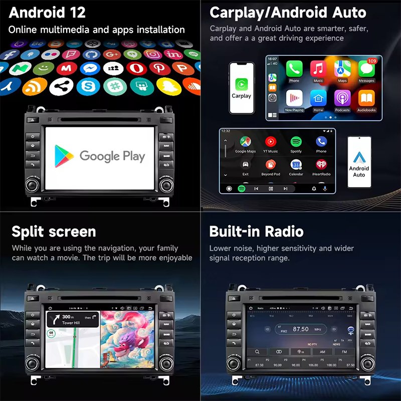 7 inch Android Car multimedia radio player 8 core for Benz B200 AB Class W169 W245 IPS screen DSP 4g lte Car DVD Player BT WIFI